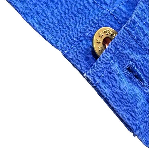 Alex Mill Herringbone Distressed Jacket Worker Chore Electric Blue Men Size S - Picture 5 of 13